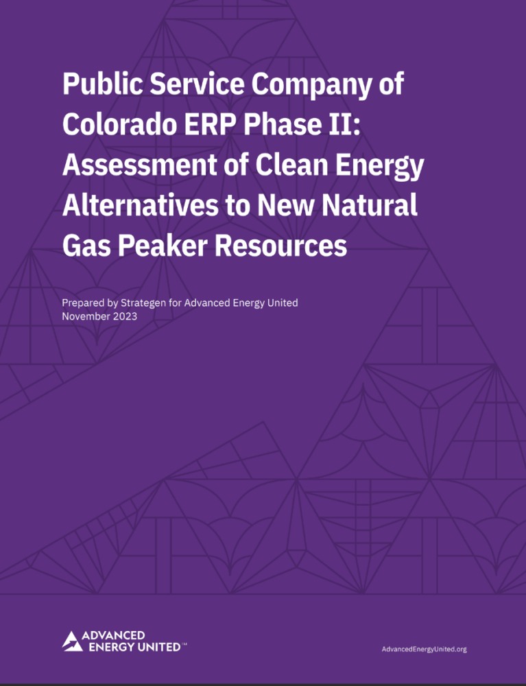 Public Service Company of Colorado ERP Phase II: Assessment of Clean Energy Alternatives to New Natural Gas Peaker Resources