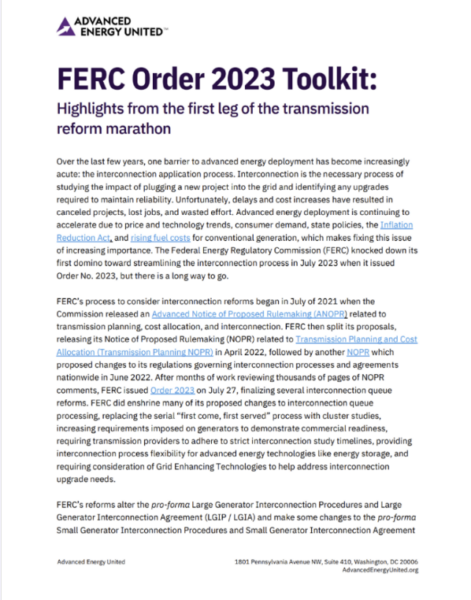FERC Order 2023 Toolkit: Highlights from the First Leg of the Transmission Reform Marathon