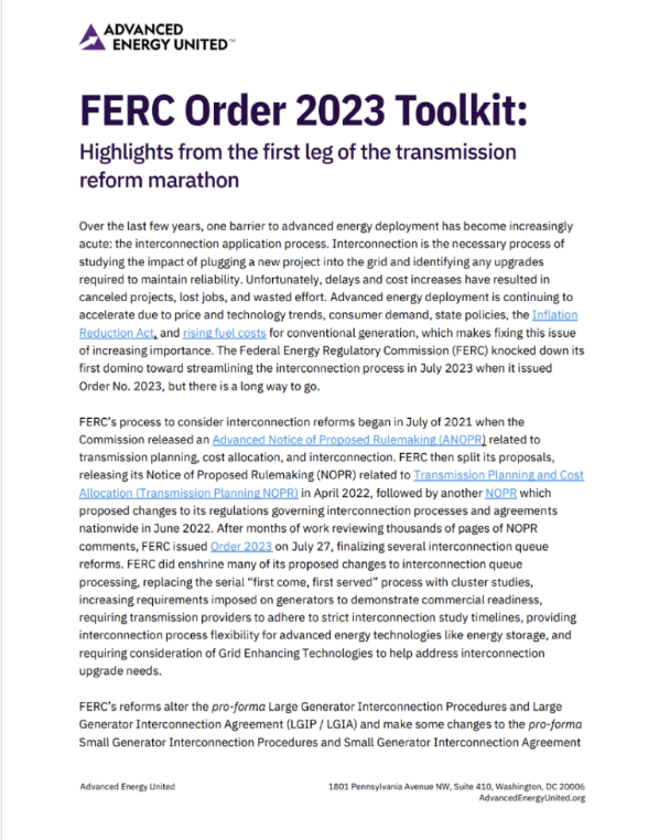 FERC Order 2023 Toolkit: Highlights from the First Leg of the Transmission Reform Marathon
