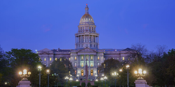 Night,View,Of,The,Historical,Colorado,State,Capitol,,United,States