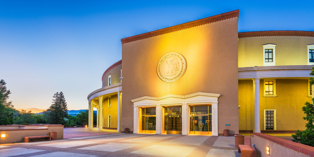 Santa,Fe,,New,Mexico,,Usa,At,New,Mexico,State,Capitol.