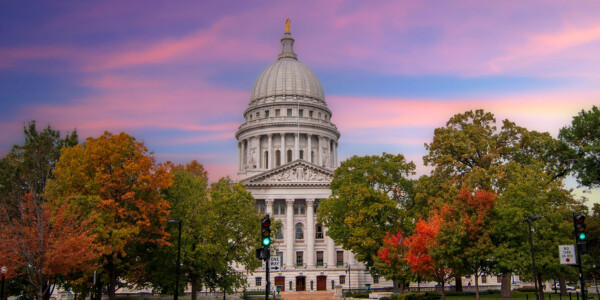 Wisconsin,State,Capitol,View,In,Madison,City,Of,Usa